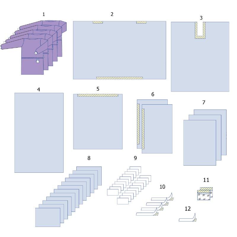 Комплект одягу та покриттів операційних кардіоваскулярний №8 Taipan-Pharm стерильний